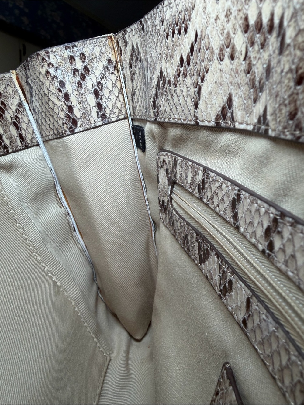 The Limited Beige Snake-Print Clutch - Picture 15 of 15